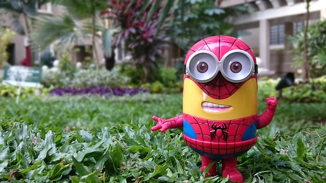 minion on grass patch photography