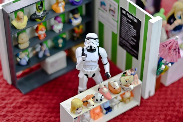 star trooper at figurine booth