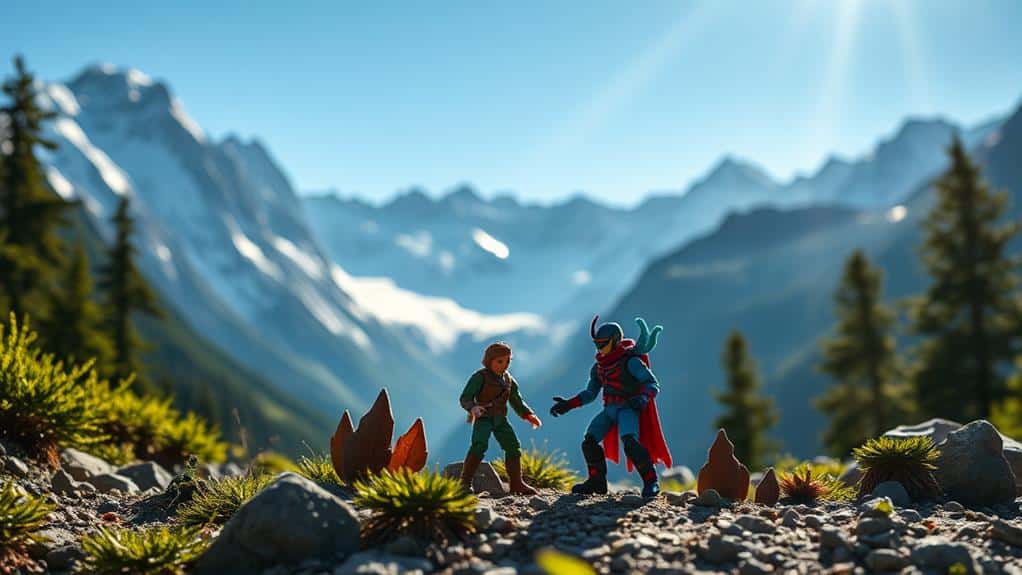 mountain backdrops enhance toy photography