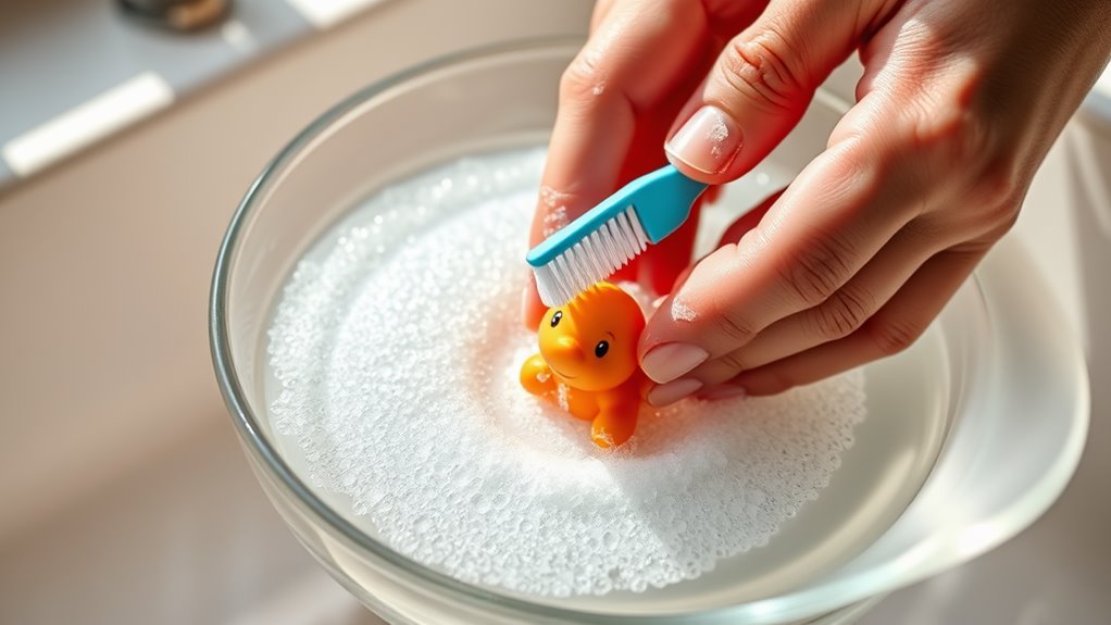 clean with soap and water