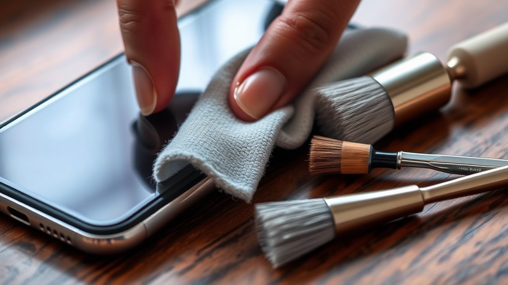 gentle cleaning with tools