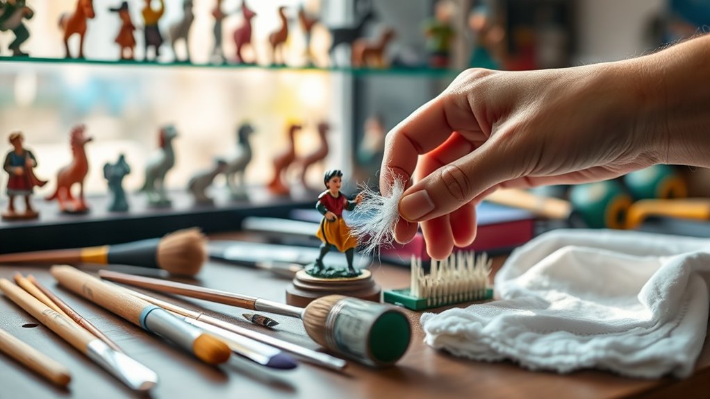 preserve figurines cleanliness carefully