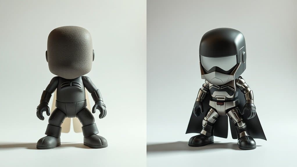 matte versus glossy figures