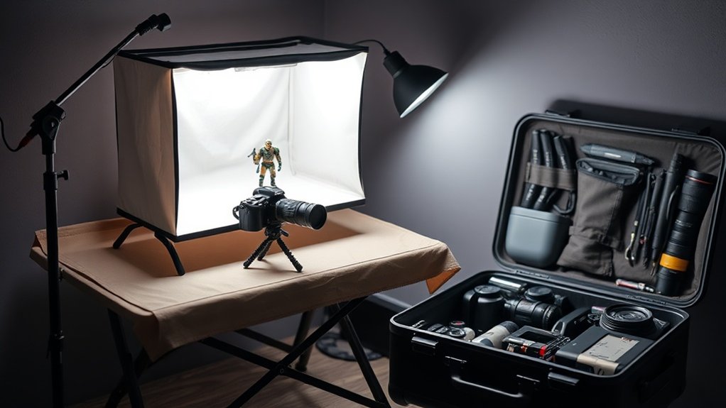 portable toy photography setup