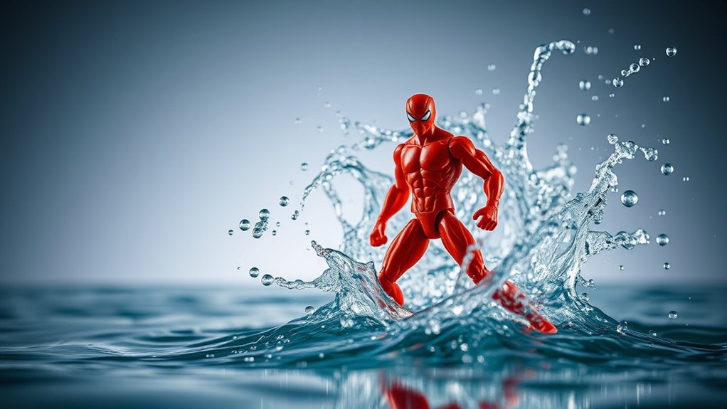 water splash toy photography